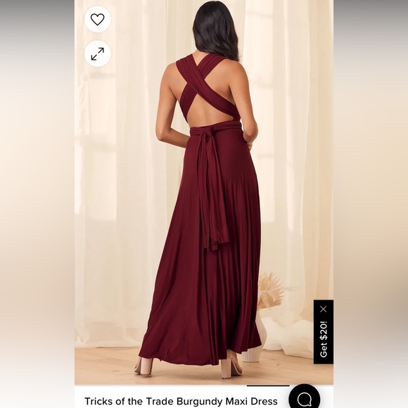 Lulu’s Tricks of the Trade Convertible Maxi Dress - Burgundy - Size XS - Picture 2 of 8